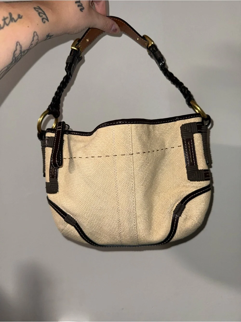 Coach soho hobo angora straw / see descr for callouts